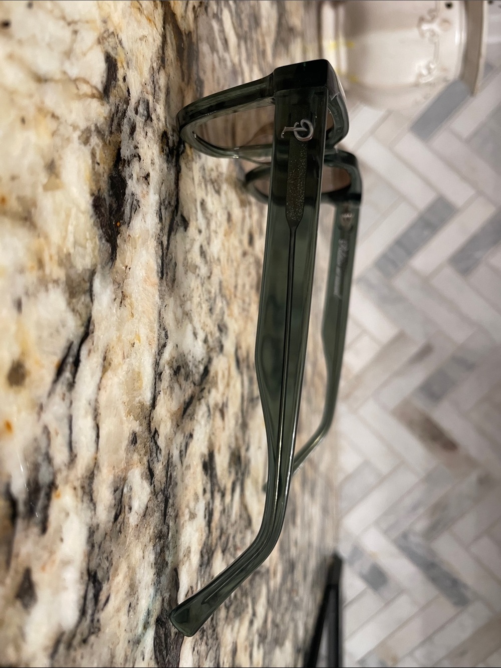 Politics Acadian Green Sunglasses - Classic Transparent Frame - Picture 6 of 10
